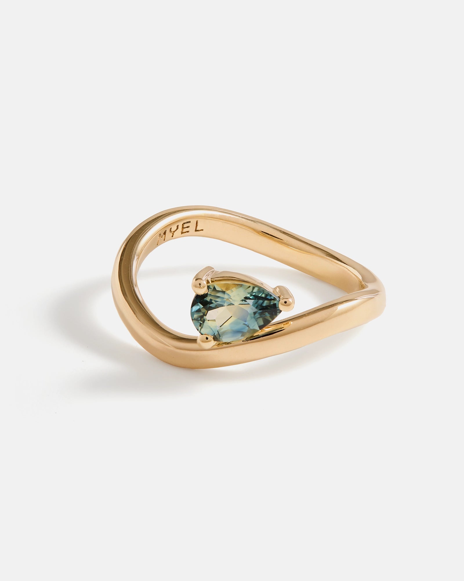 Bague Pyrus Vague en Or Certifié Fairmined et Saphir d'Australie