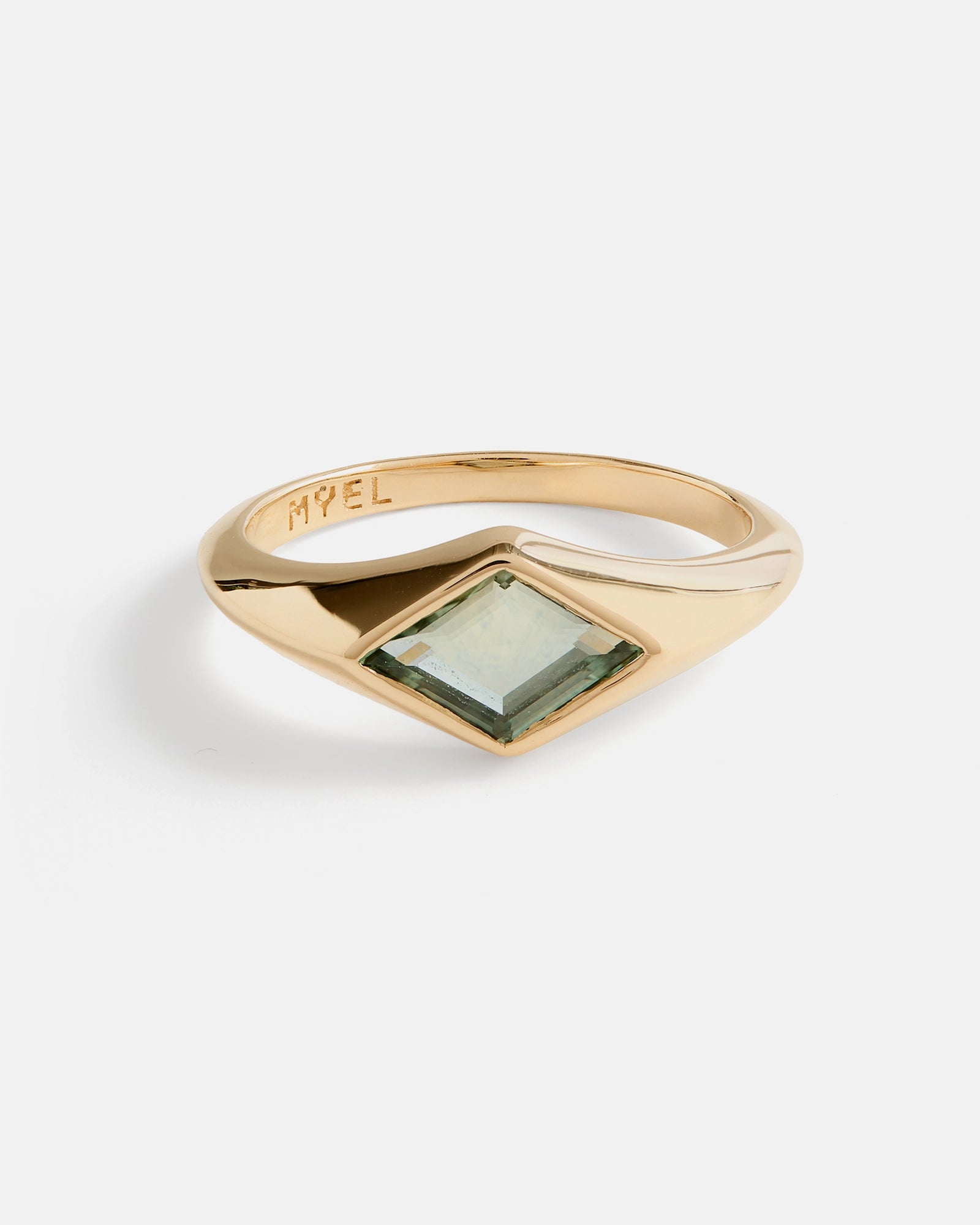 Bague Signet Cerf-Volant en Or Certifié Fairmined et Saphir du Montana