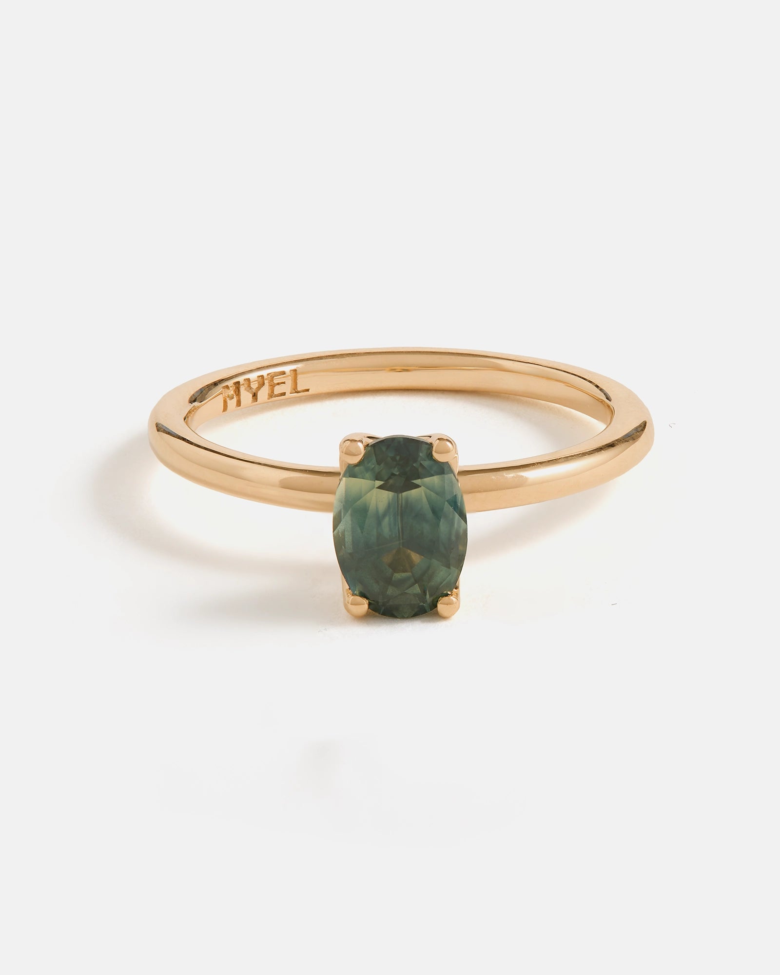 Bague Ellipse Pétale en Or Certifié Fairmined et Saphir d'Australie