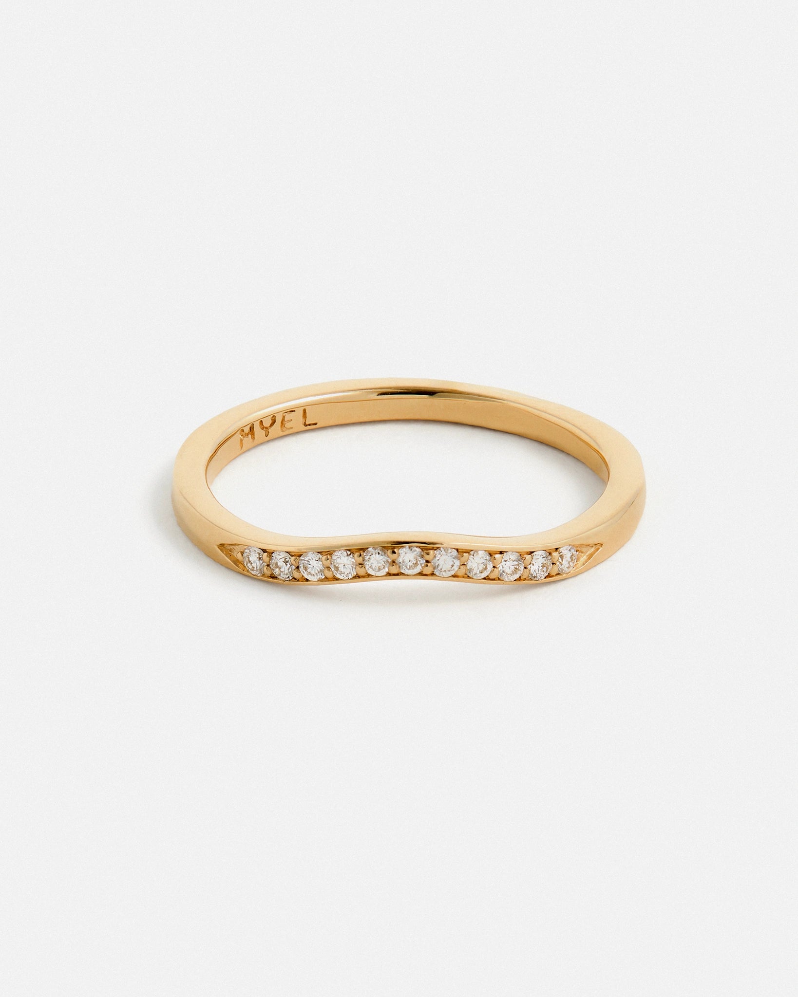Alliance Vague Pavée en or 14 carats Fairmined avec diamants de laboratoire