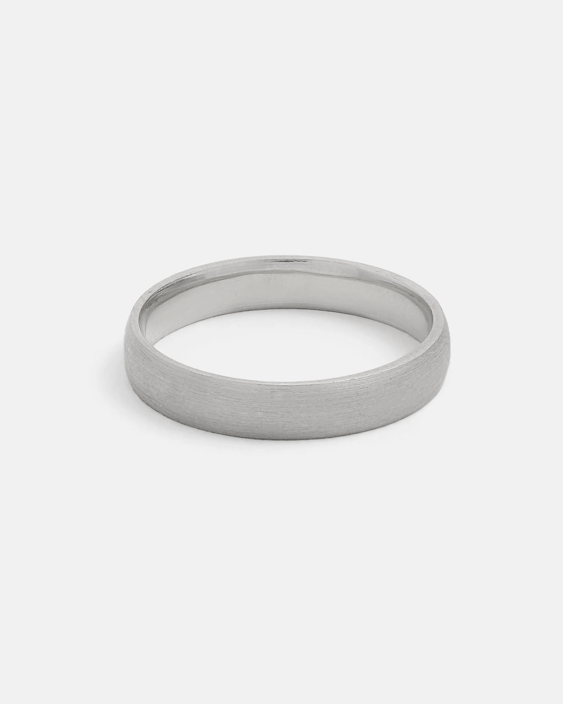 Jonc Semi Bombé en Argent Mat 4mm