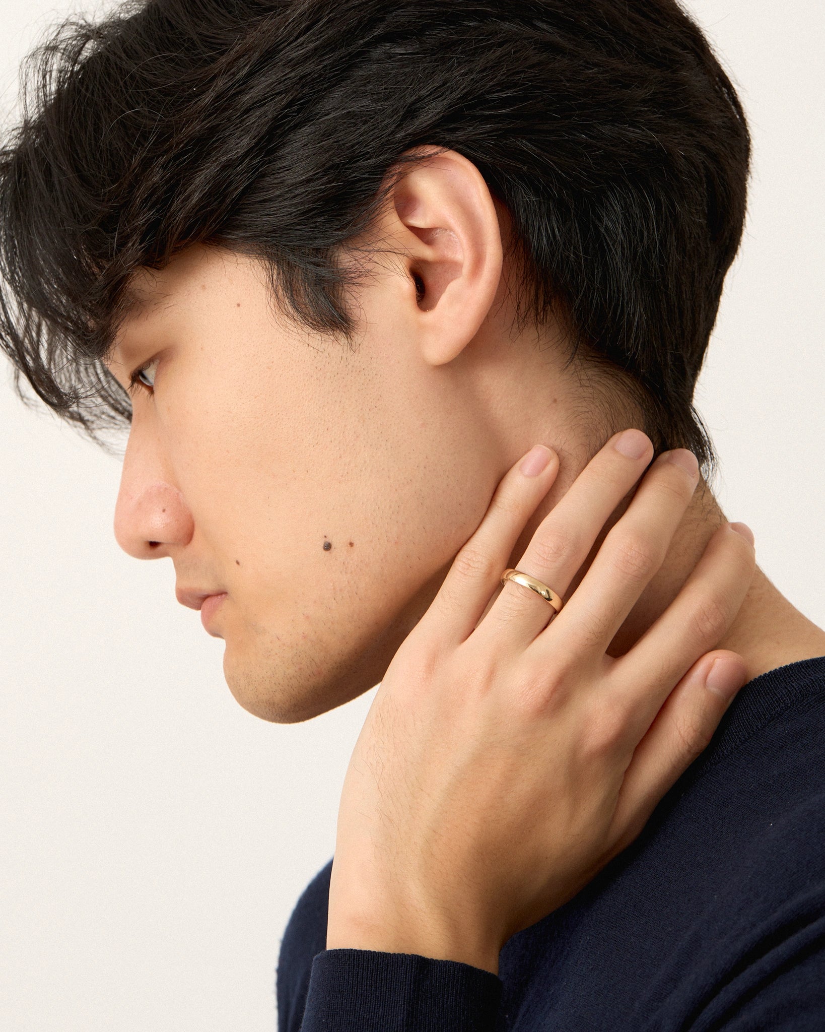 Jonc Semi-Bombé en Or 14k de 4mm