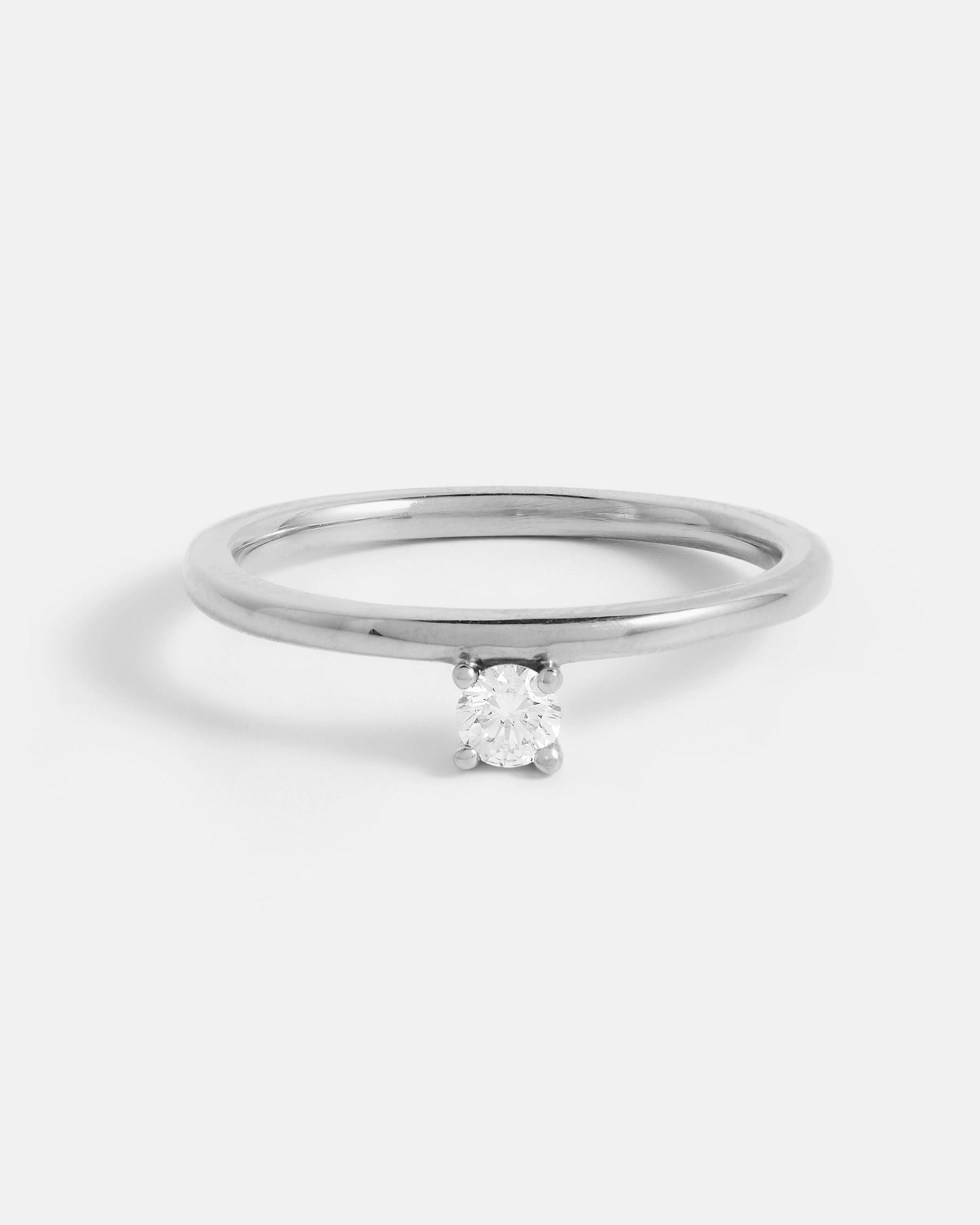 Novella Solitaire Ring in 14k White Gold with Ethical Birthstone