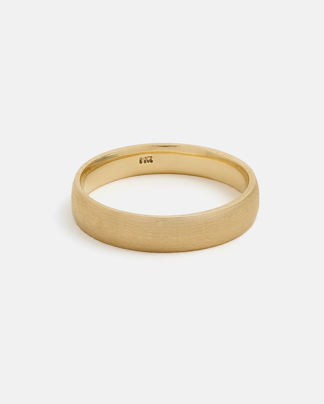 Jonc Semi-Bombé en Or Mat 14k de 5mm