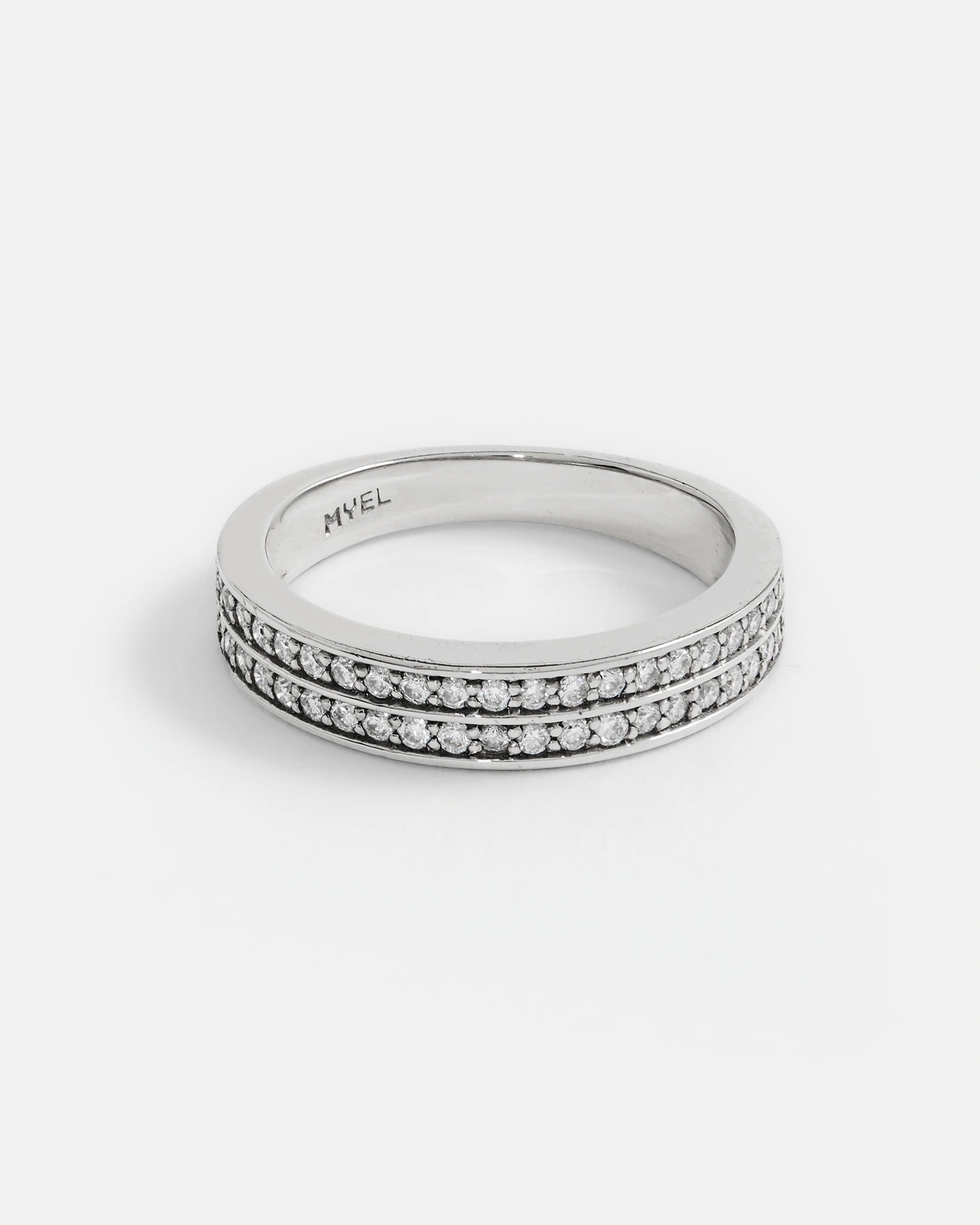 Bague Double Pavé en Or 14k avec Diamants de Laboratoire
