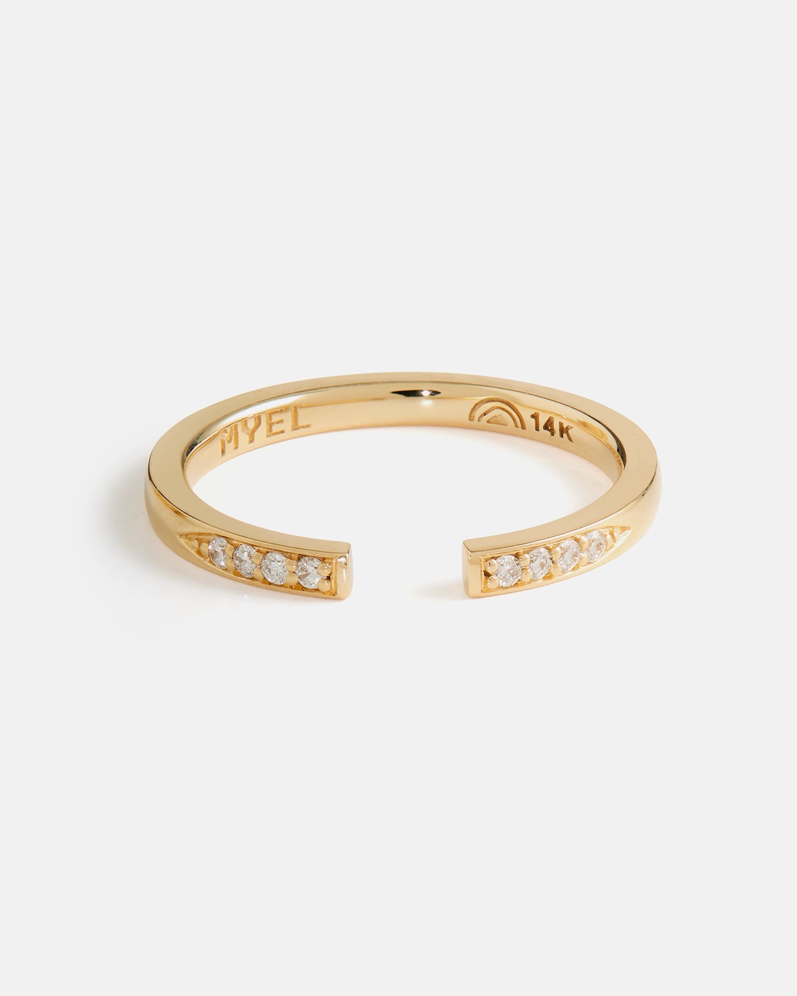 Alliance Ouverte Pavée en or 14 carats Fairmined avec Diamants de Laboratoire