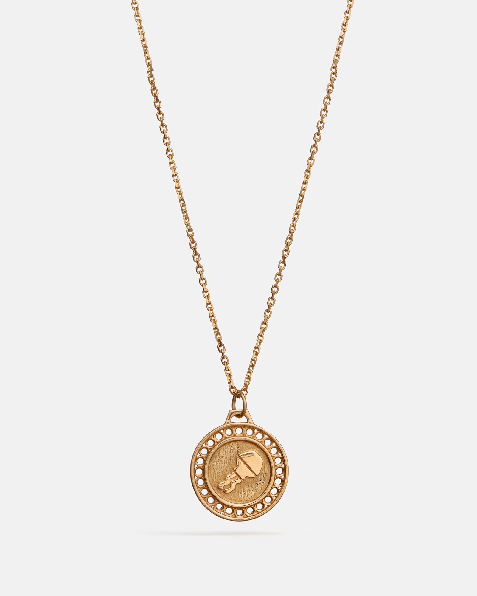 Zodiac Aquarius Pendant in 14k Yellow Gold