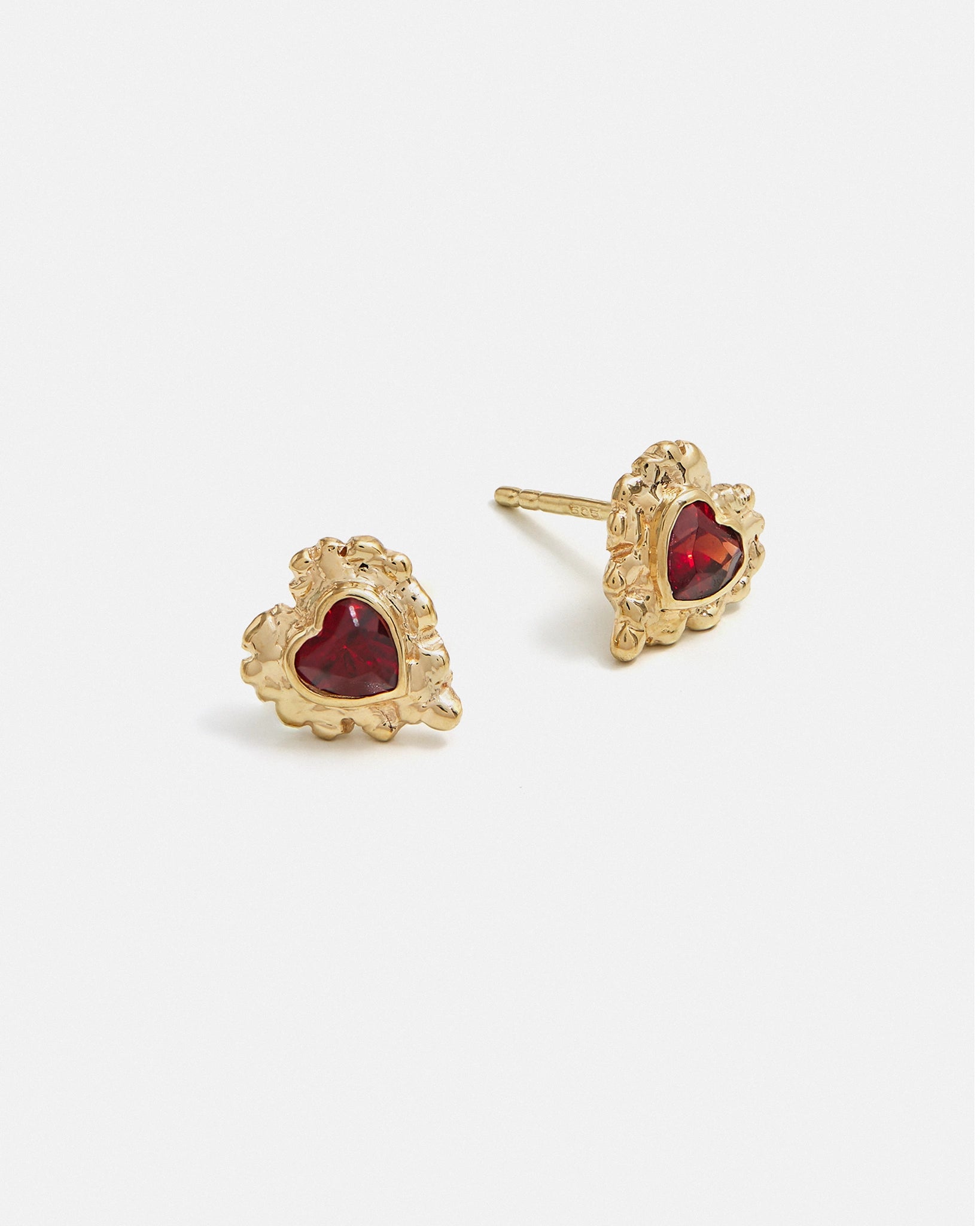 Boucles d'oreilles Coup de Foudre en Or 14k avec Grenat