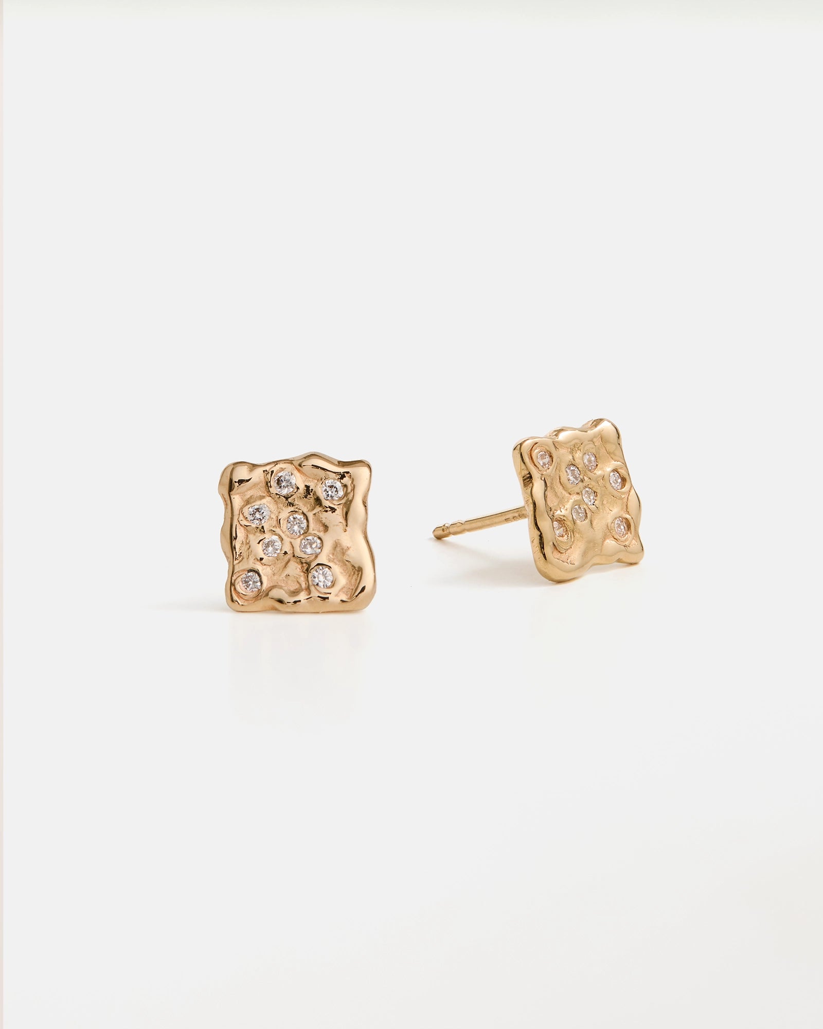 Constellation Forge Earrings in 14k Gold with lab grown Diamonds