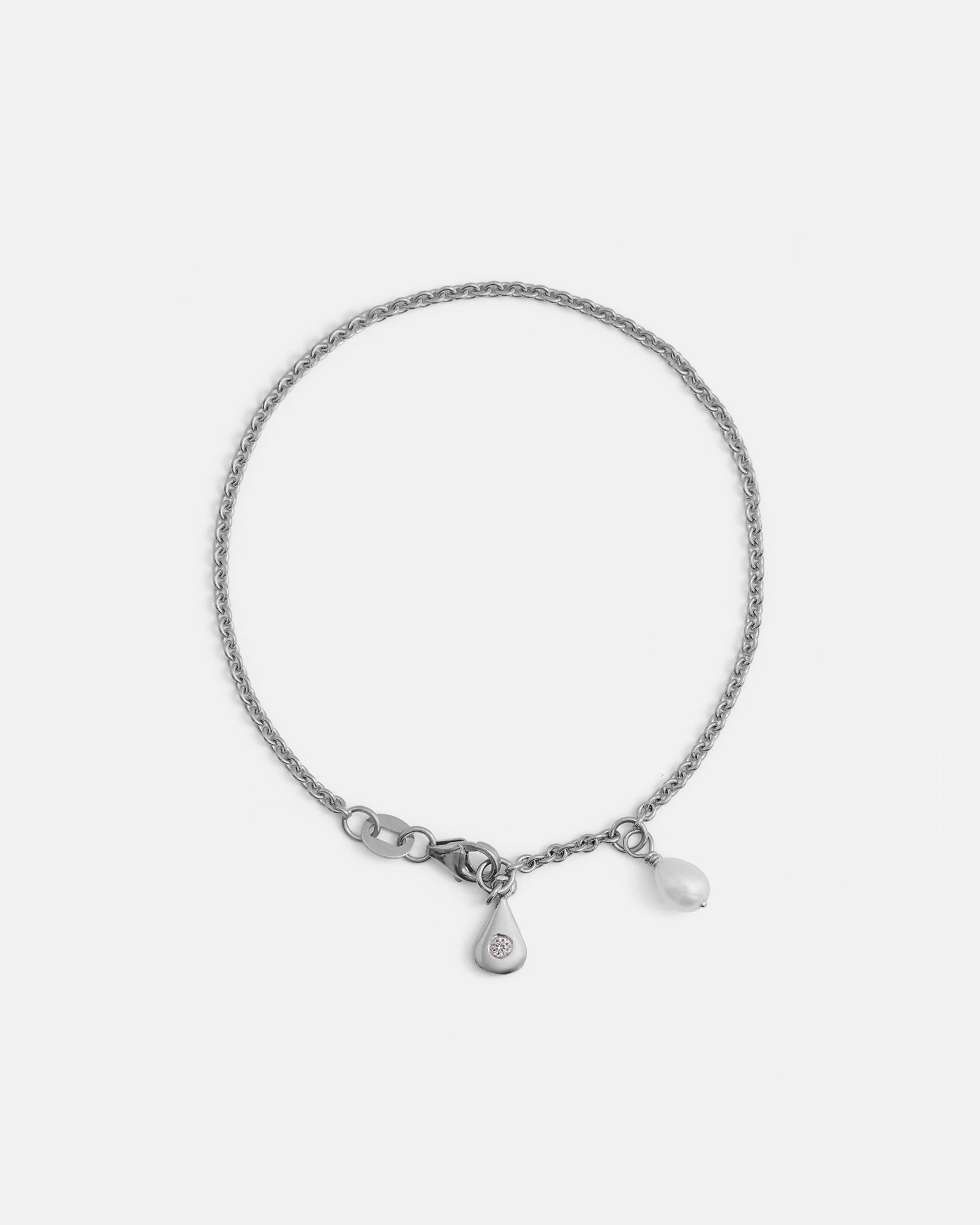 Water Drop Bracelet in Silver with Ethical Stones