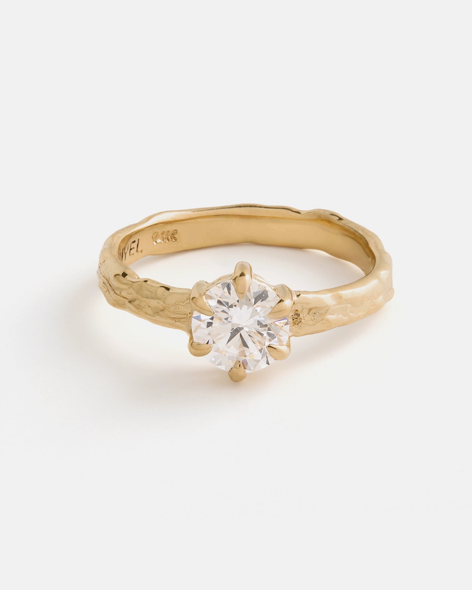 Bague Forge Fine en Or 14k avec Diamant