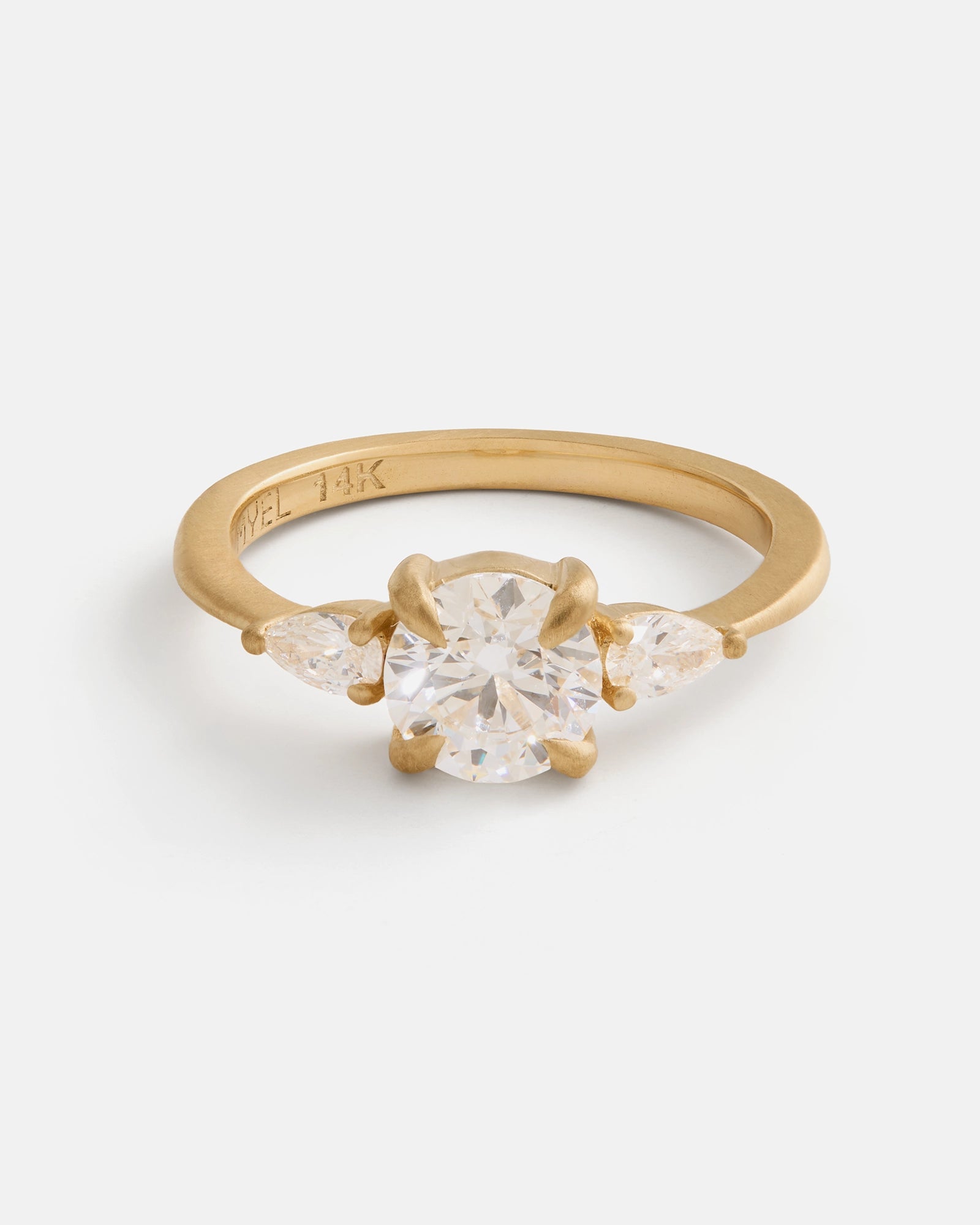 Bague Trilogie en Or 14k avec Diamants