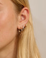 Mini Anneaux Pavés en Or 14k avec Diamants de Laboratoire