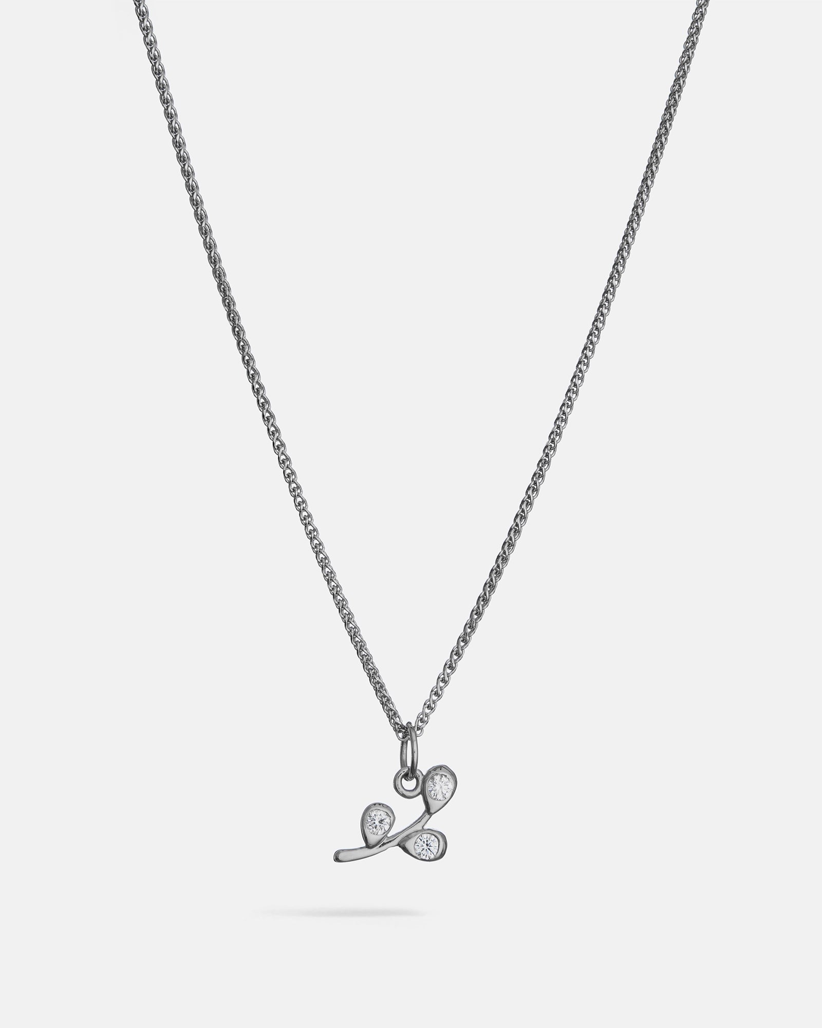 Pendentif Branche en Argent et Diamants de Laboratoire
