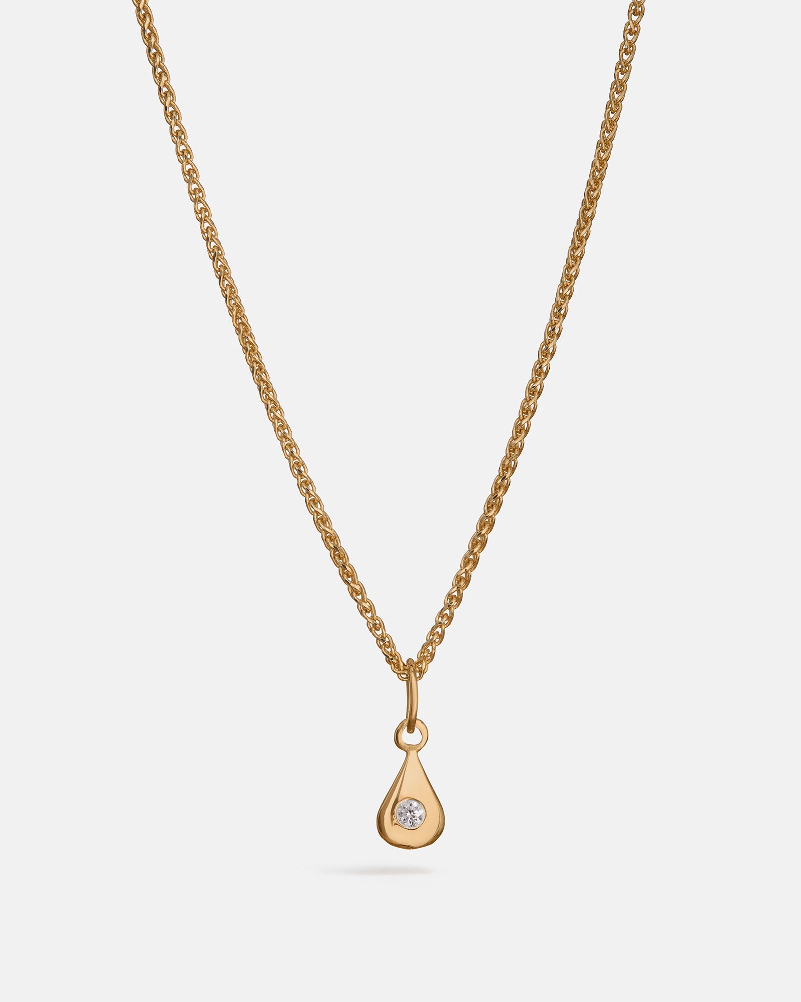 Pendentif goutte d'eau en or 14k avec pierre éthique