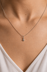 Pendentif goutte d'eau en argent avec pierre éthique