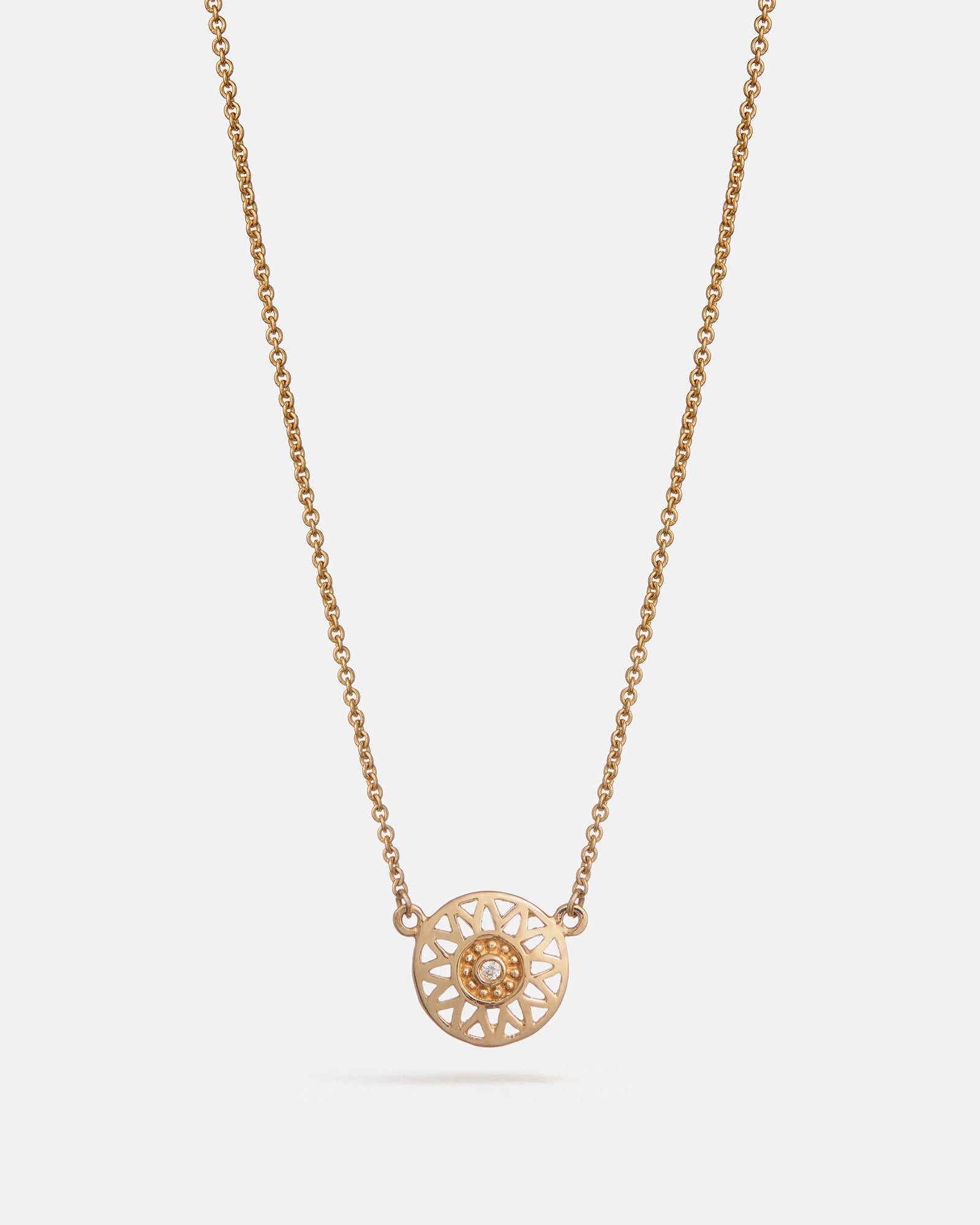 Collier Hélios en Or 14k avec Diamant de Laboratoire