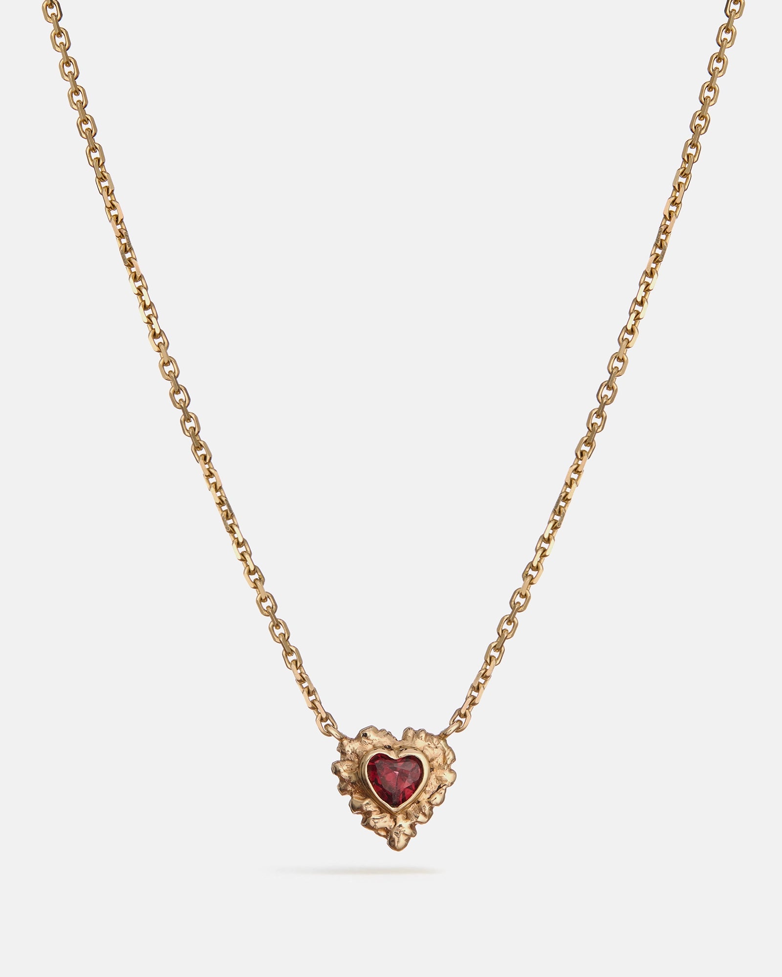 Coup de Foudre Necklace in 14k Gold with Garnet