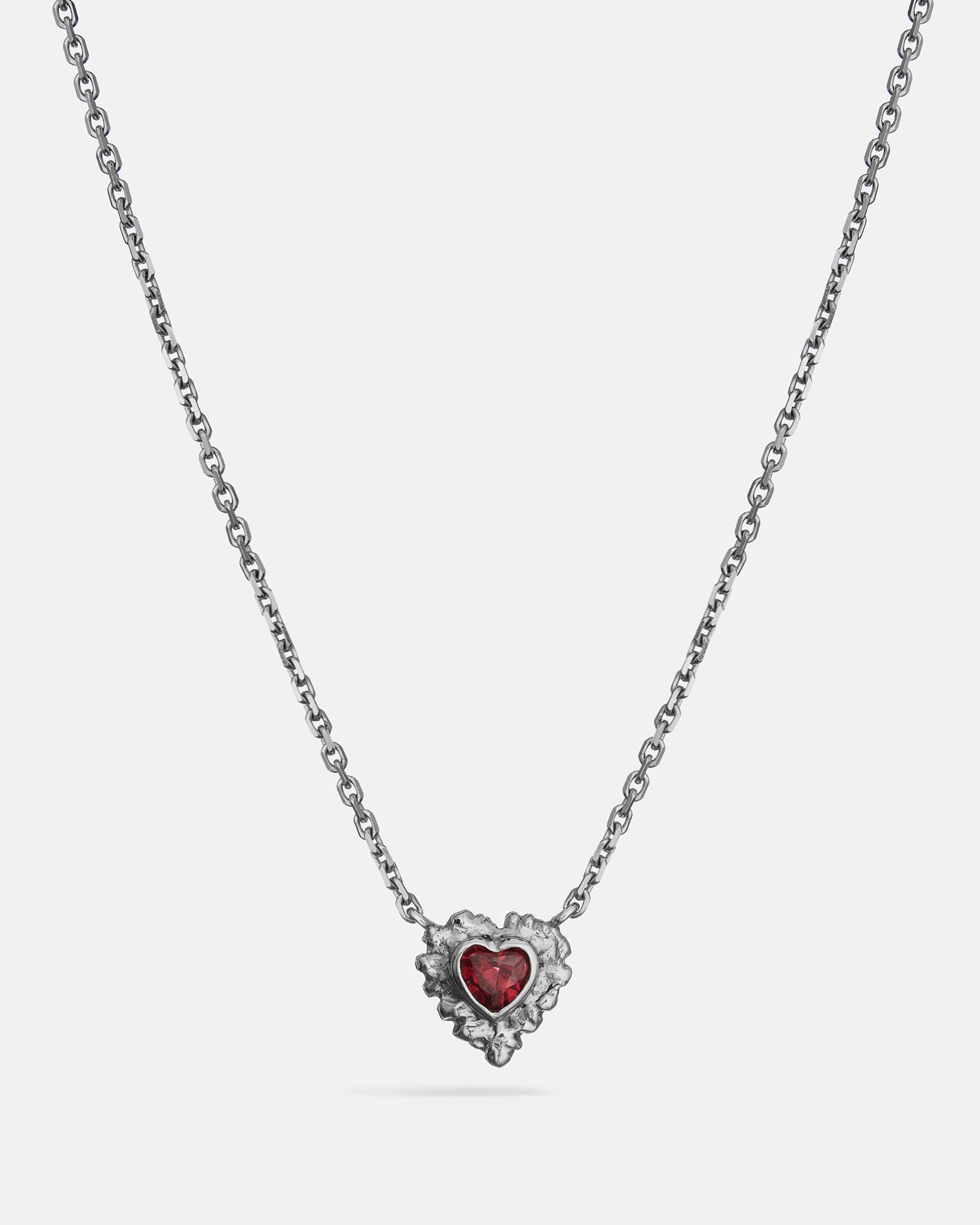 Coup de Foudre Necklace in Silver with Garnet