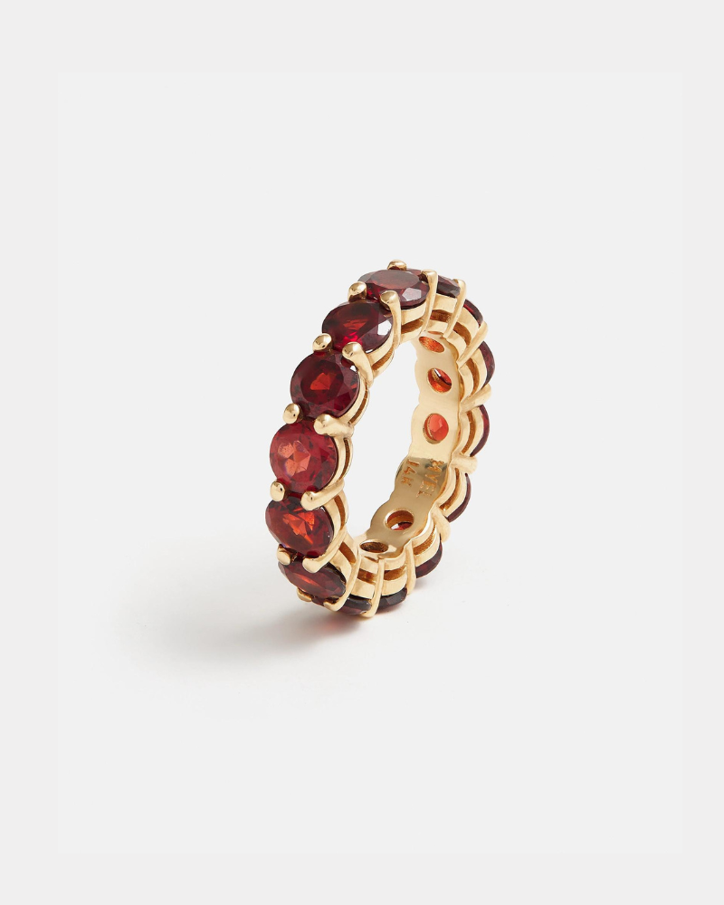 Bague Ysia en Or Jaune avec Grenats