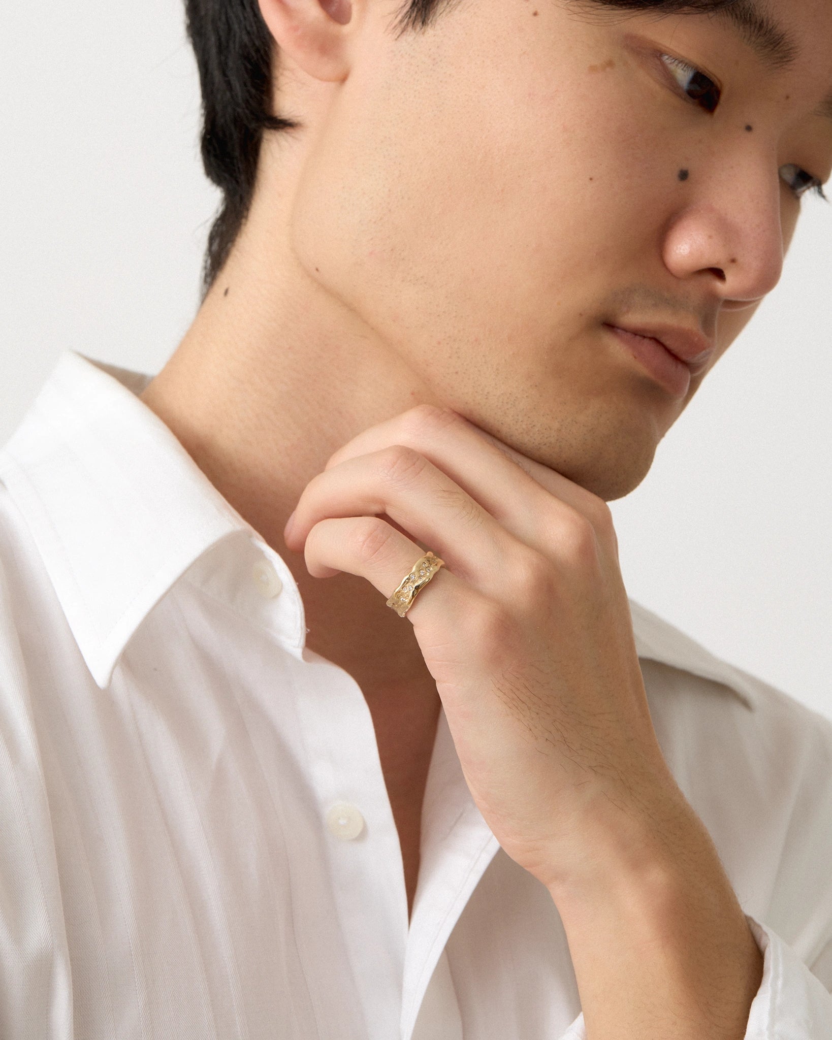 Constellation Forge Ring in 14k Gold with lab grown Diamonds
