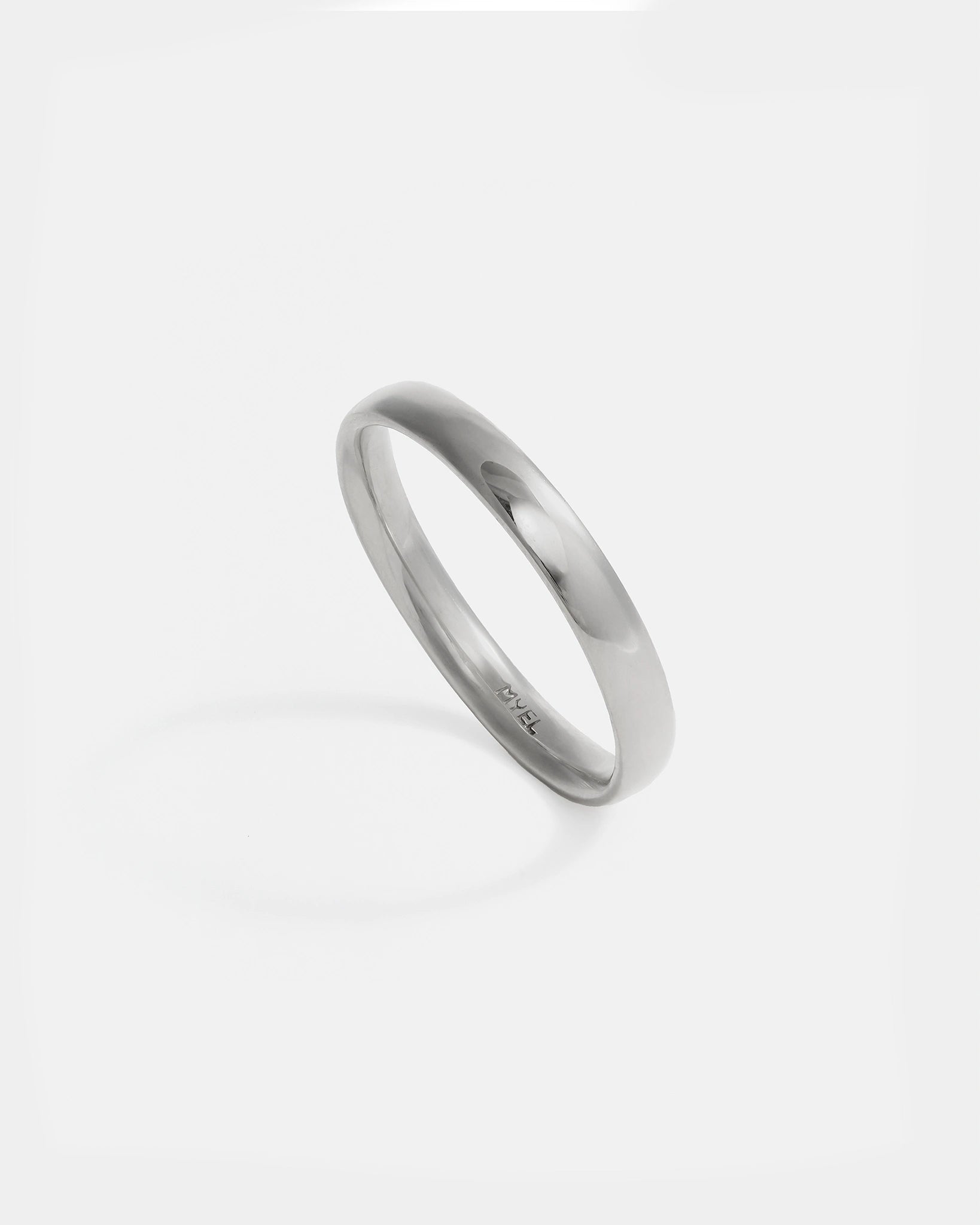 Jonc Semi-bombé en Argent Sterling 3mm