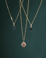 Pendentif avec saphir australien en or 14K certifié Fairmined et bélière de diamants de laboratoire