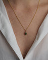 Pendentif Rond Galatée en Or Jaune 14k avec Tashmarine Verte