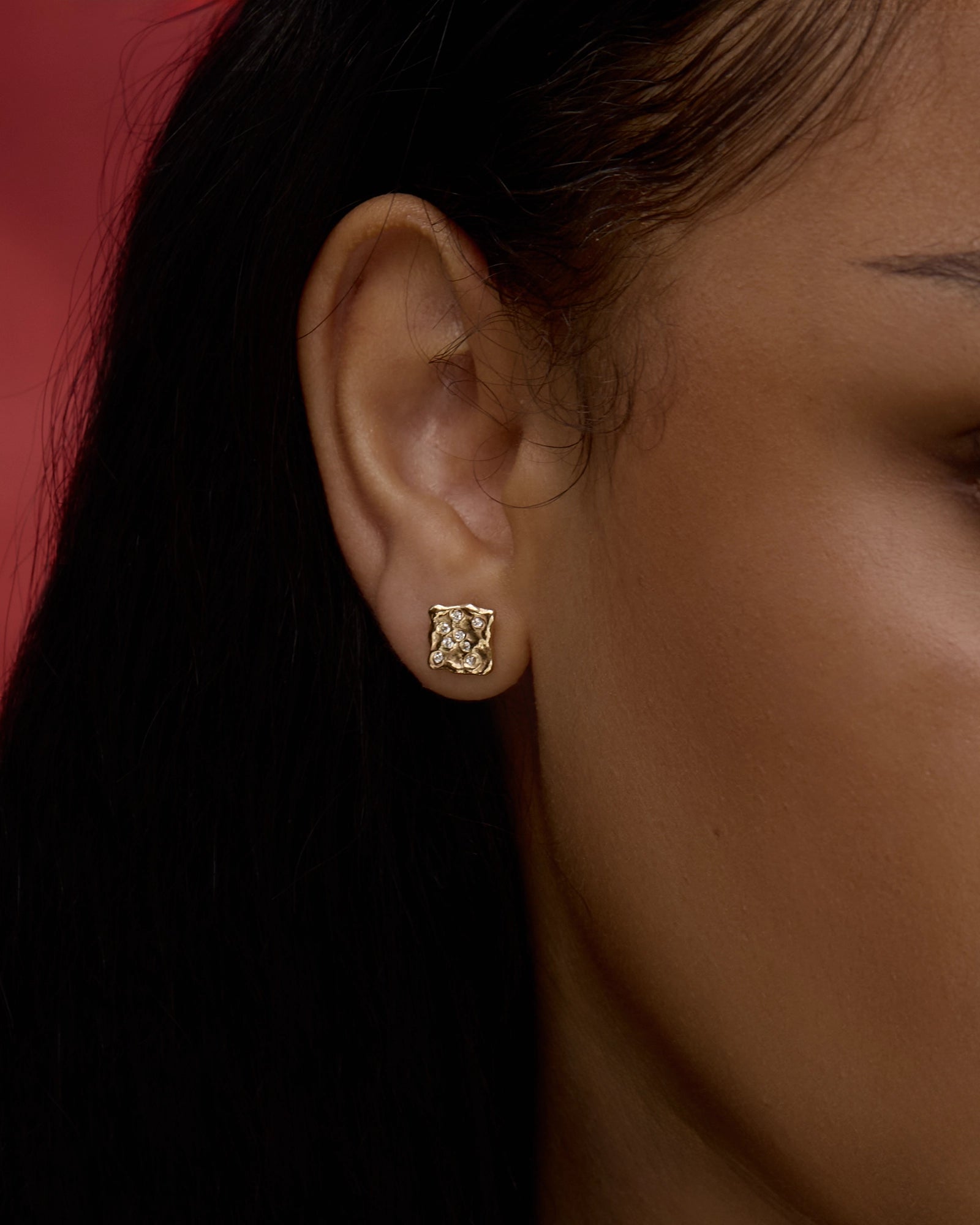 Constellation Forge Earrings in 14k Gold with lab grown Diamonds