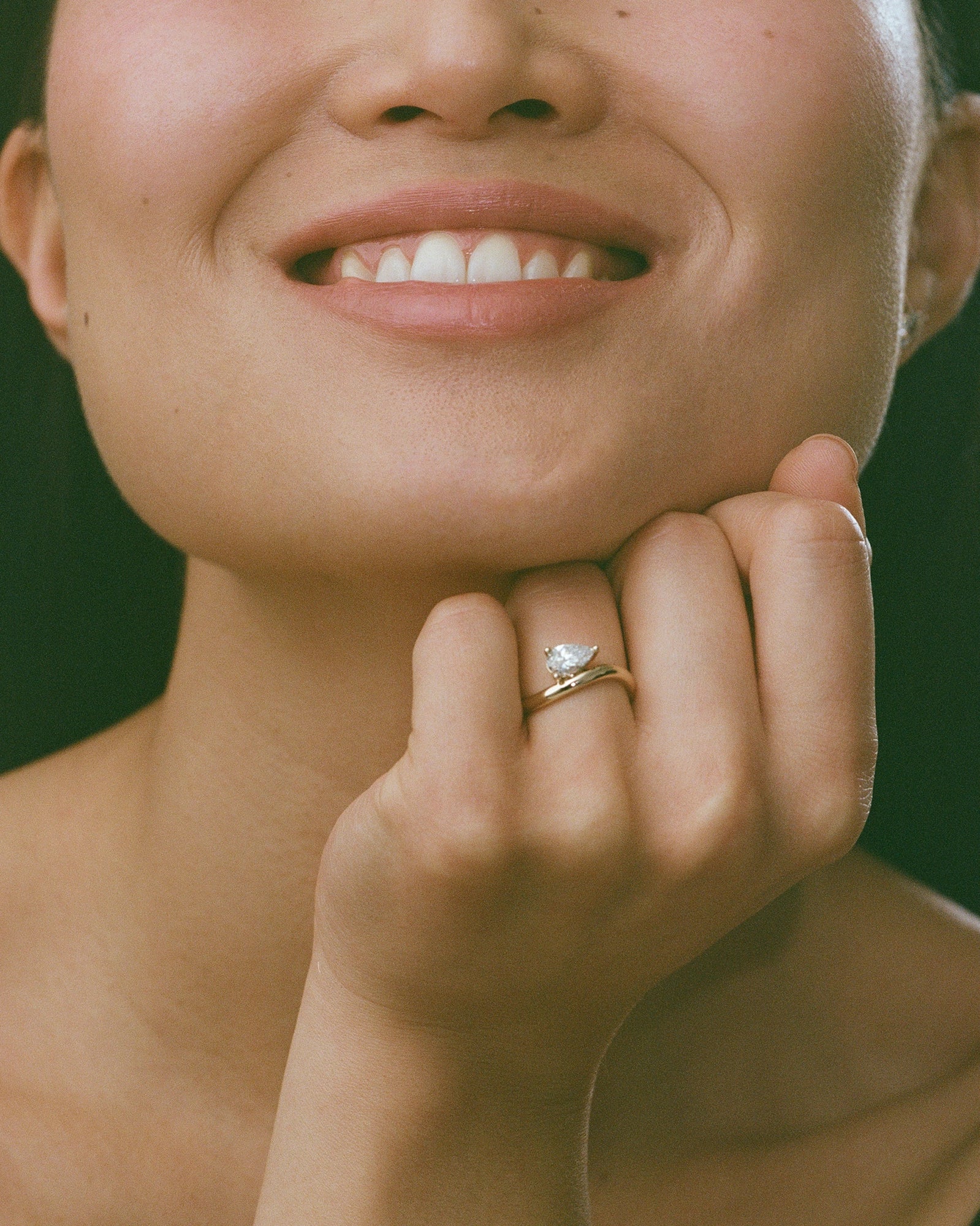Pyrus Wave Ring in 14k Yellow Gold with Diamond