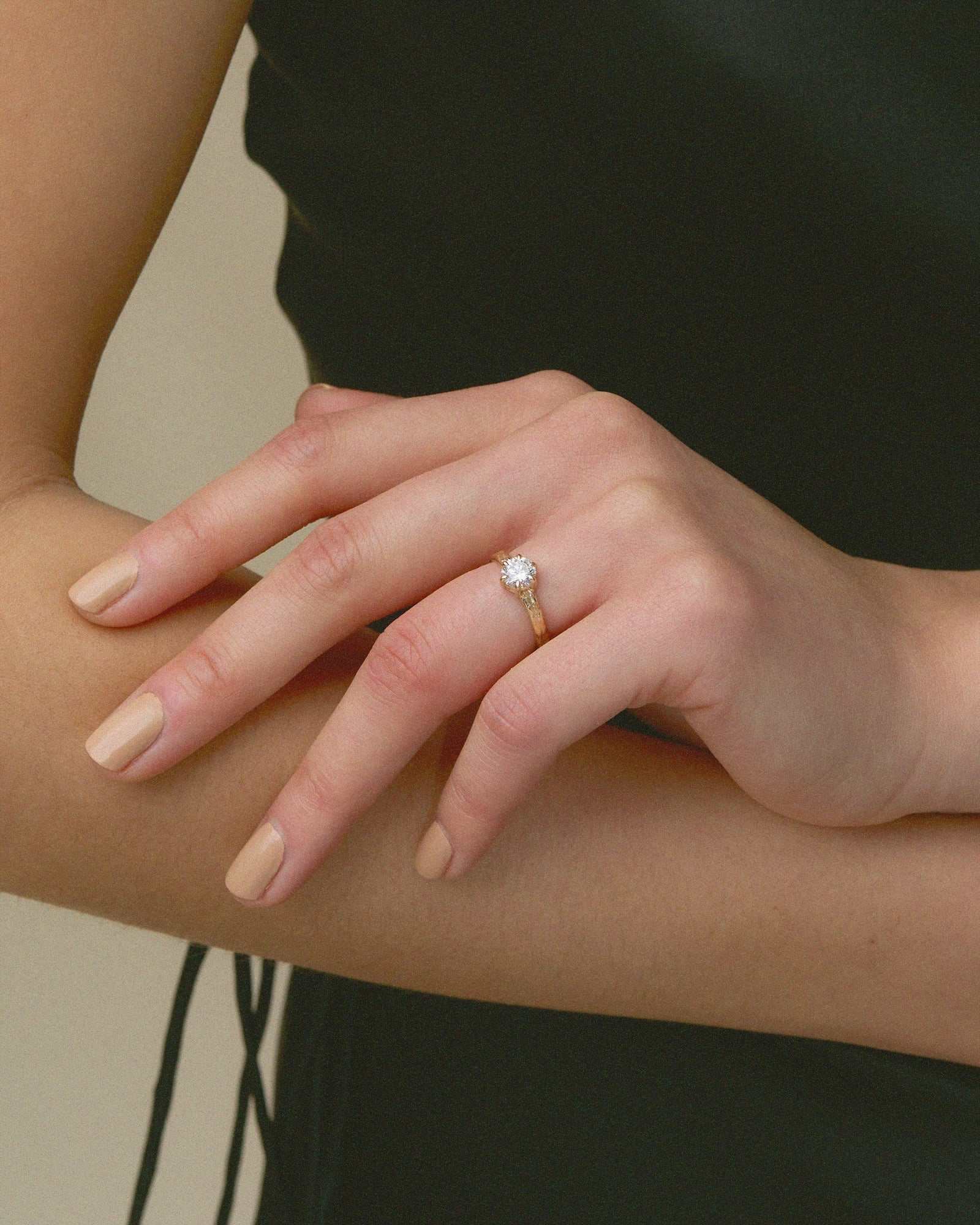 Bague Forge Fine en Or 14k avec Diamant