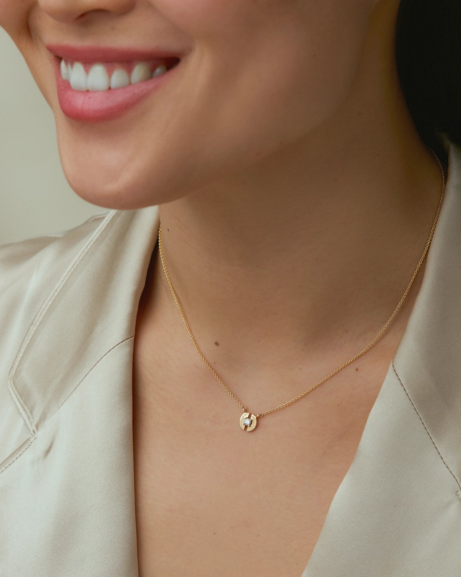 Collier Stein en Or Jaune 14k avec Diamant