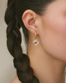 Boucles D'Oreilles Talisman en Or Jaune 14k avec Lapis Bleu et Topaz Bleu