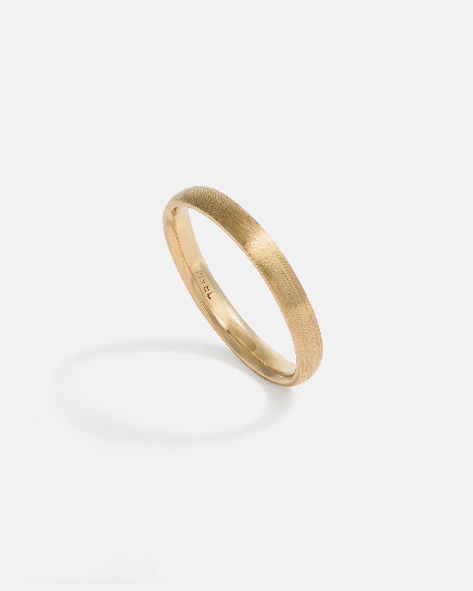 Jonc Semi-Bombé en Or Mat 14k de 3mm