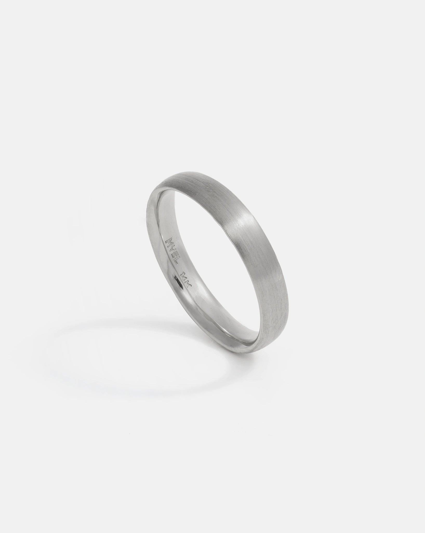Jonc Semi Bombé en Argent Mat 4mm
