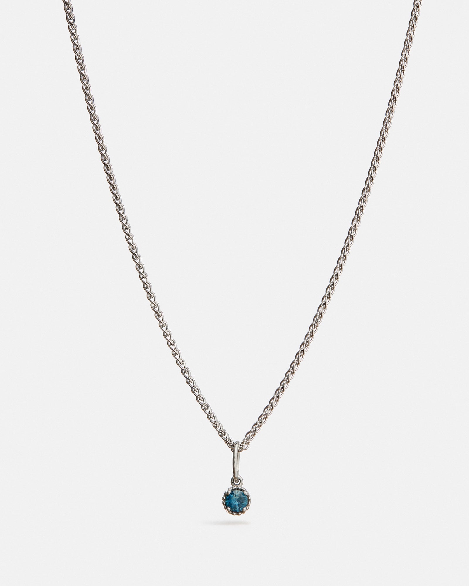 Origines Pendant in 14k White Gold with Ethical Birthstone