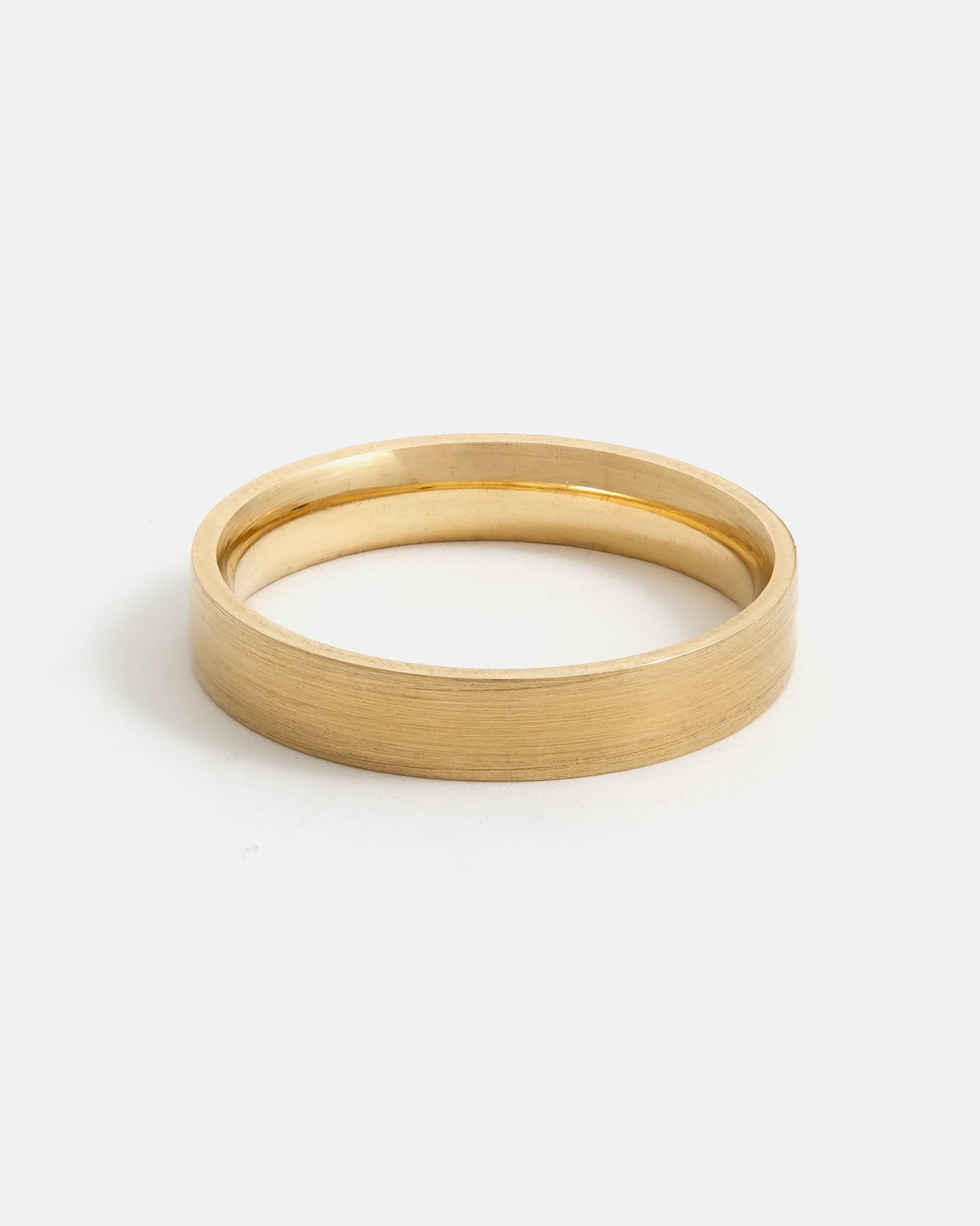 Jonc Carré en Or 14k Mat de 4mm