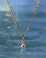 Pendentif goutte d'eau en or 14k avec pierre éthique