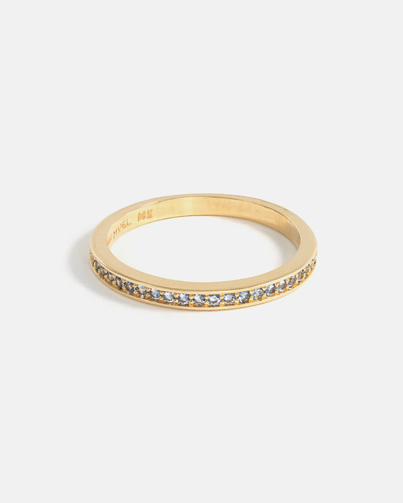 Jonc Pavé en Or 14k avec Saphirs Yogo