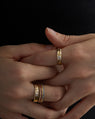 Bague Aura Pavé en or jaune 14k avec saphirs Yogo
