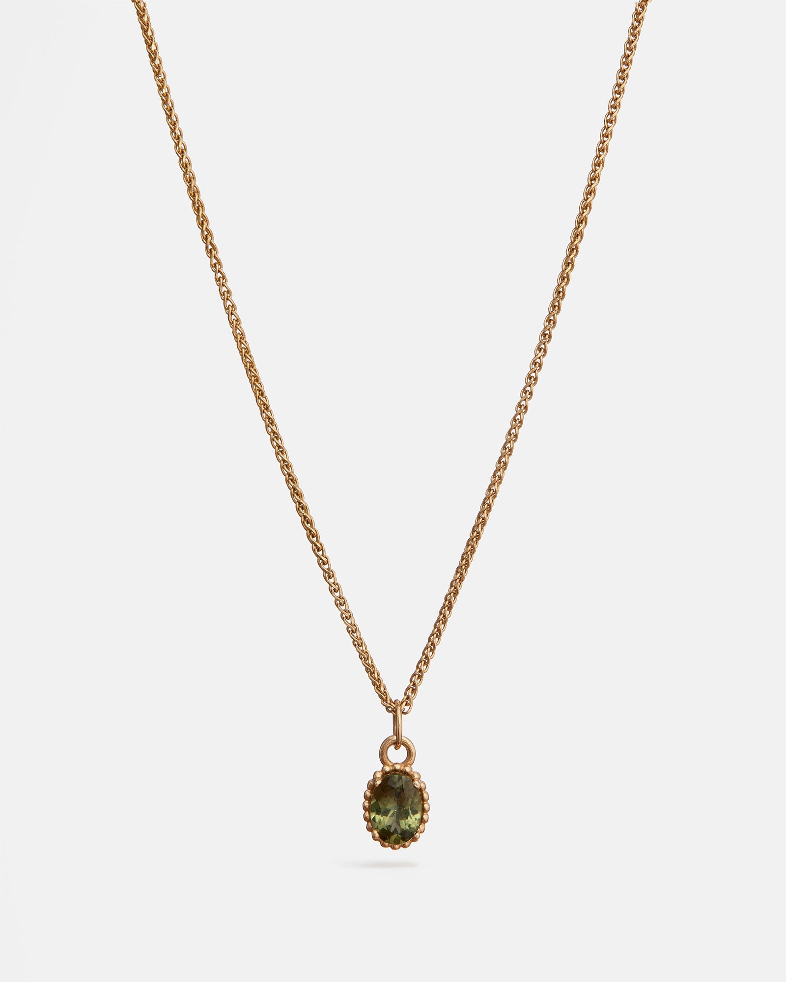 Pendentif Rond Galatée en Or Jaune 14k avec Tashmarine Verte