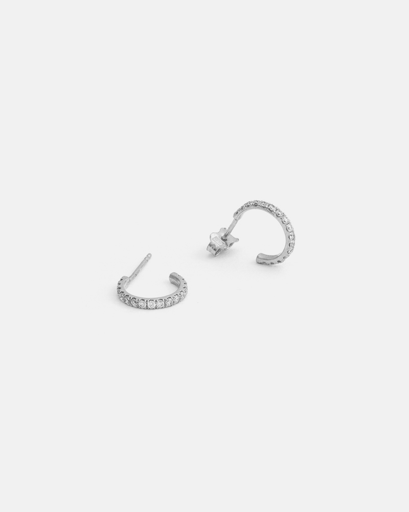 Mini Anneaux Pavés en Or 14k avec Diamants de Laboratoire