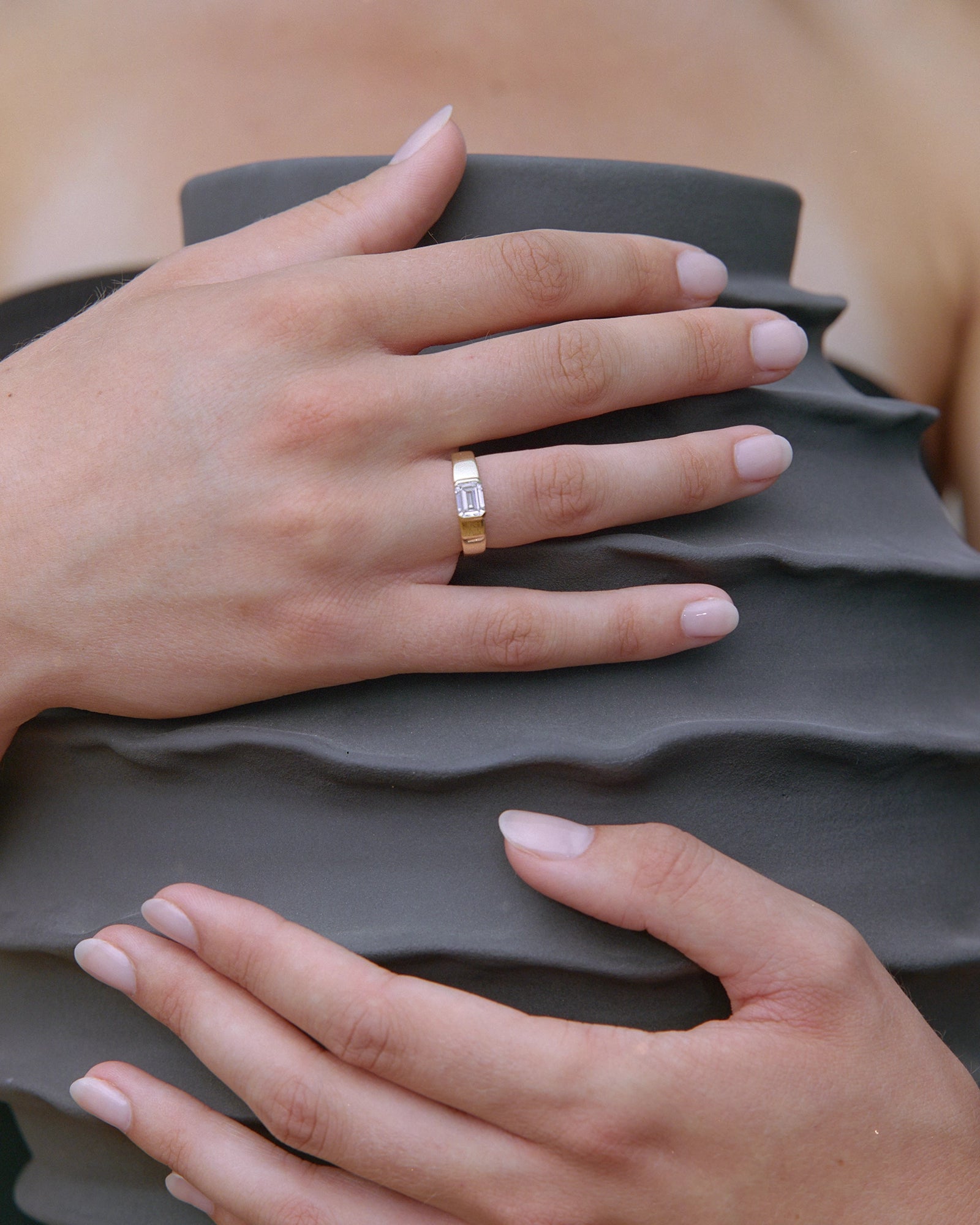 Cigarillo Diamond Ring in 14K Yellow Gold
