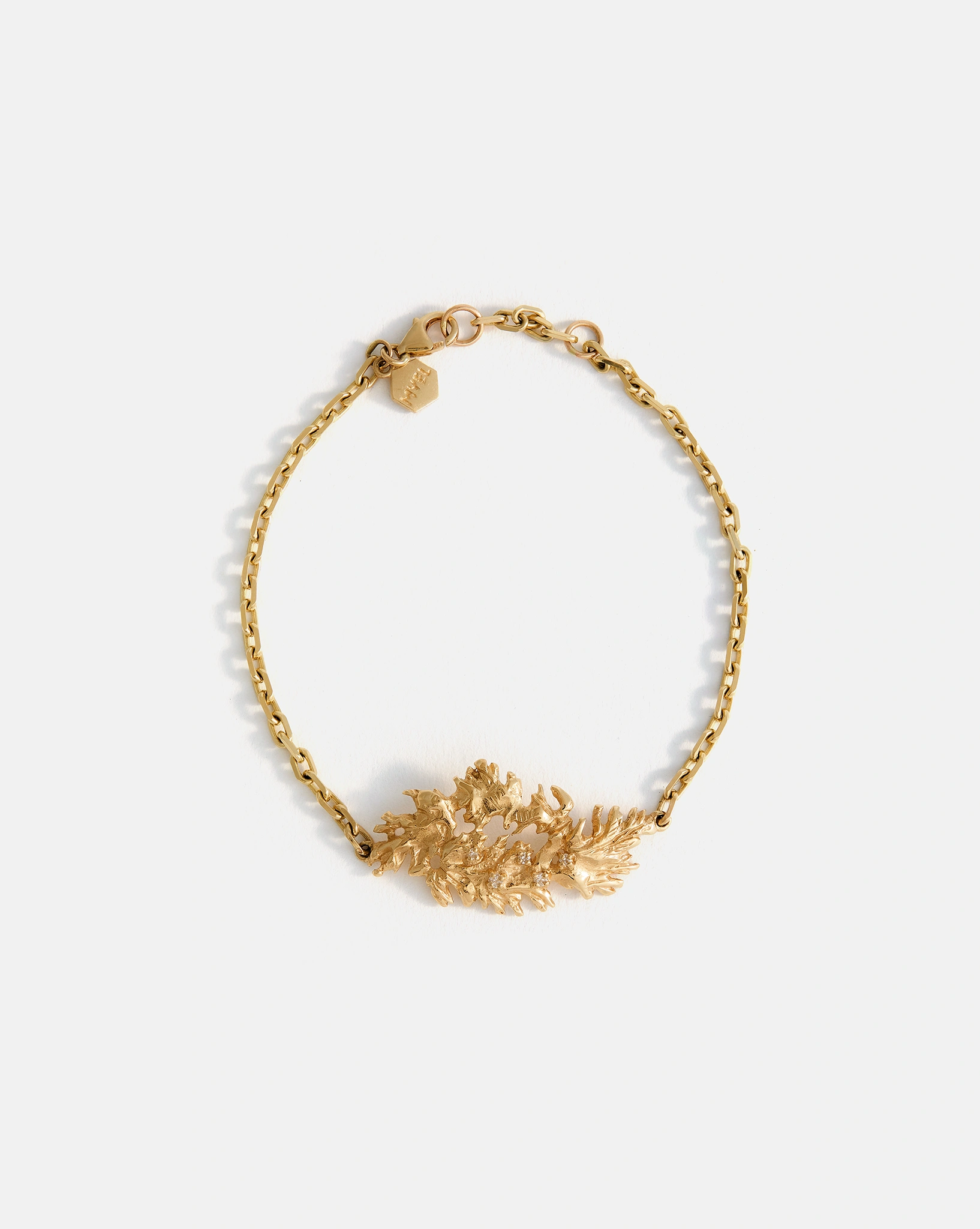 Bracelet Ulysse en or jaune 14 carats avec diamants de laboratoire