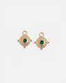 Boucles d'oreilles Talisman pour Anneaux en Or Jaune 14k avec émeraudes et diamants de laboratoire