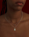 Pendentif Rectangulaire Memento en Argent