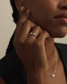 Collier Coup de Foudre en Argent avec Grenat