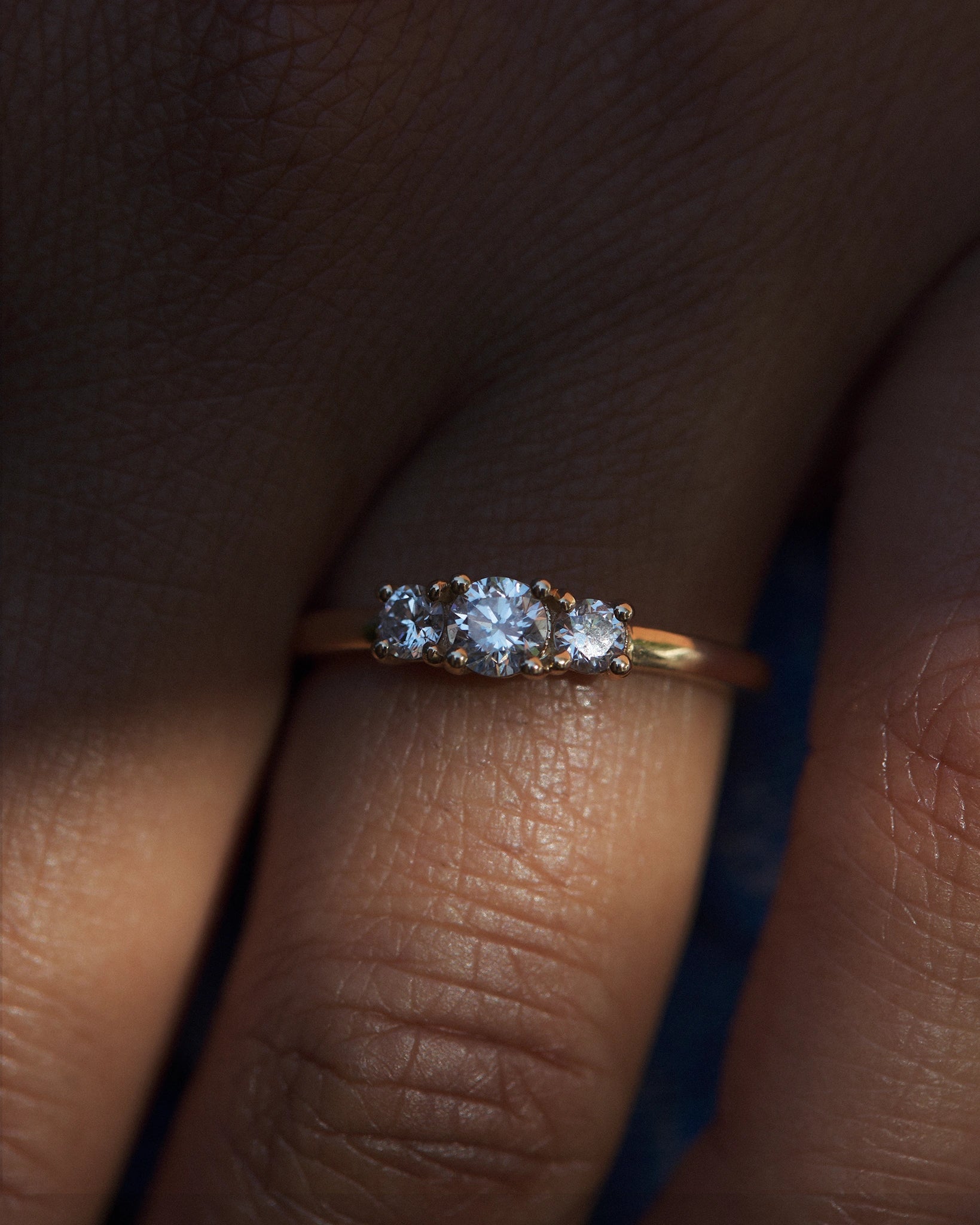 Trio Ring in 14K Fairmined Yellow Gold with Lab-grown Diamonds