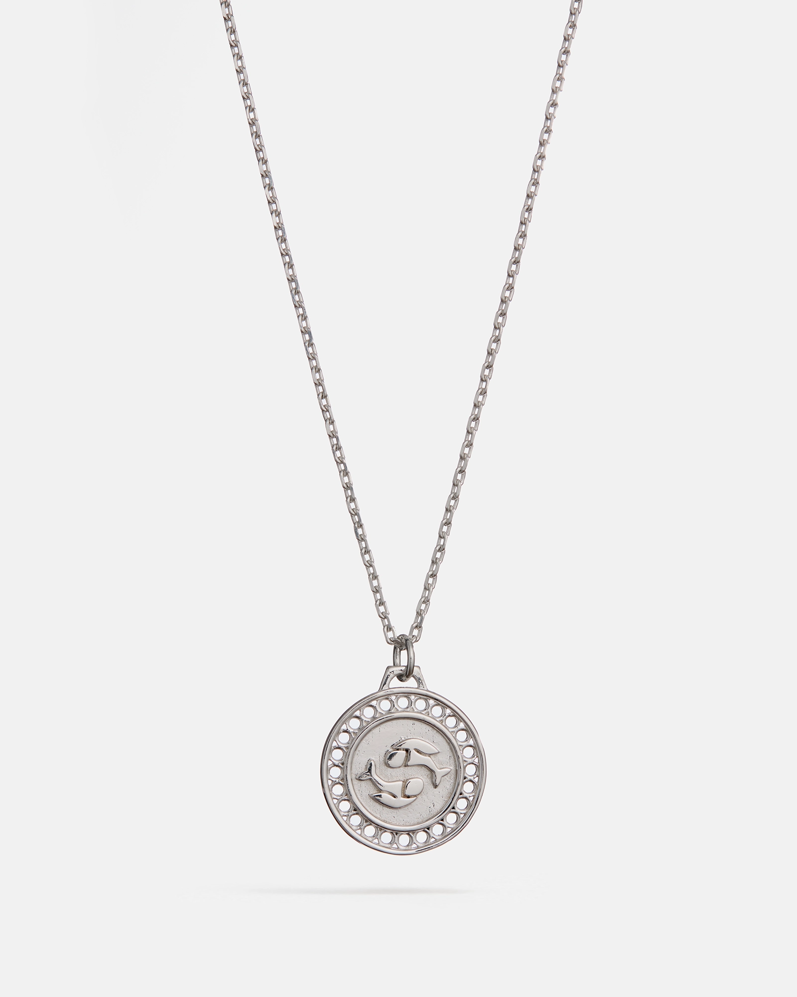 Zodiac Pisces Pendant in Silver