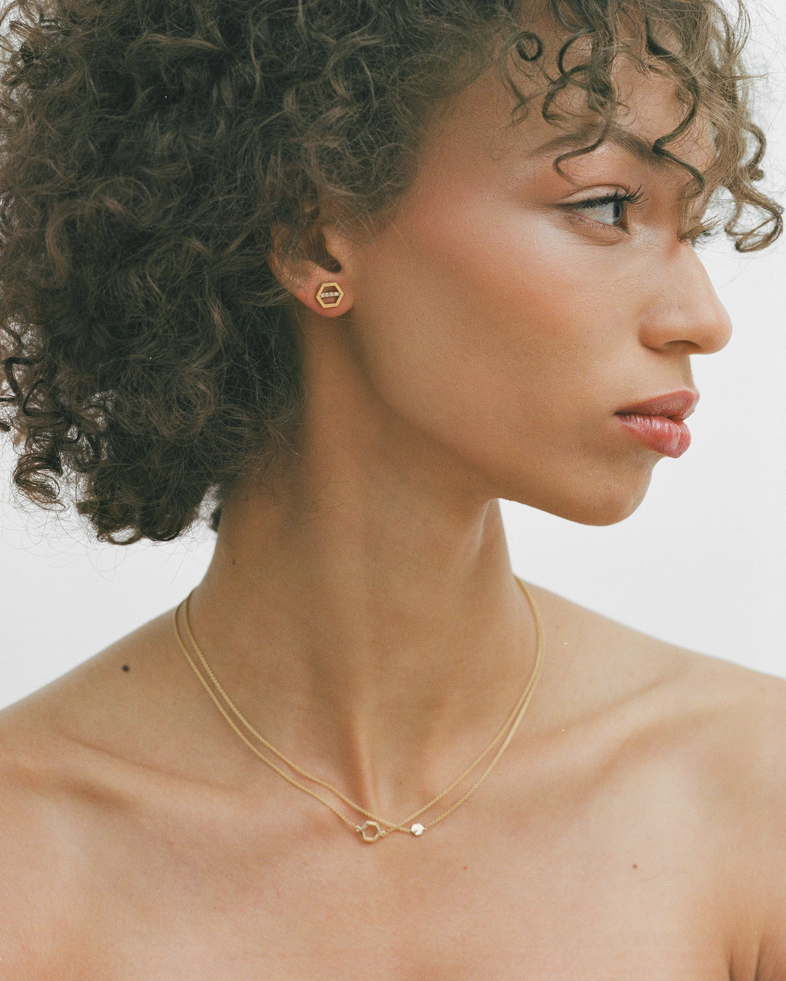 Geo 2 Necklace in 14k Gold